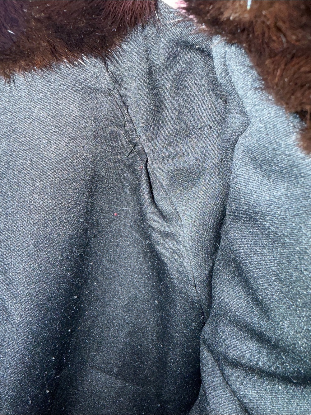 Vintage Sakowitz Dark Ranch Mink Fur Coat Midi Shawl Collar Genuine Mink - Picture 6 of 8